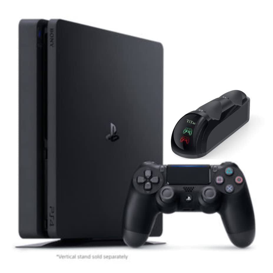 Sony-Playstation 4 1 tb-os Slim Edition Konzol Ünnepi Csomag - PS4-Konzol + 1 DualShock Vezeték nélküli Kontroller + TiTac PS4 Vezérlő