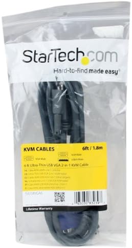 StarTech.com 6 ft Ultra-Vékony, USB, VGA, 2-az-1-KVM Kábel (SVUSBVGA6)