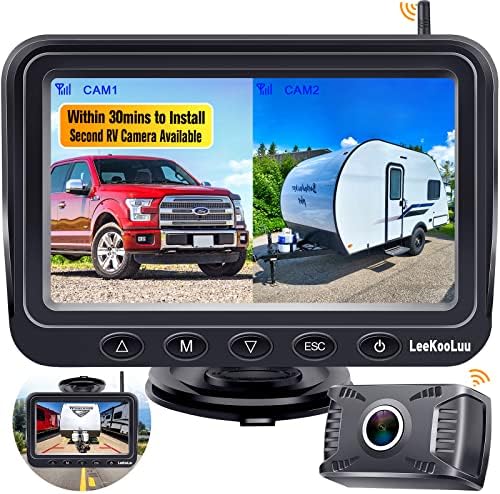 LeeKooLuu Vezeték nélküli Biztonsági Kamera HD 1080P Vízálló, Teherautó, Autó, Mini-RV Vissza Kamera Rendszer, Utazás, Lakókocsi