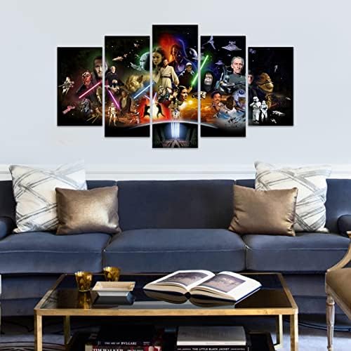A Star Wars Plakátok 5 Panelek Klasszikus Film Jelenetek Vászon Fali Dekor Karakterek, Művészi Nyomatok Festmények Ajándékok