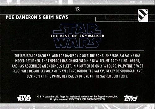 2020 Topps Star Wars A Rise of Skywalker Sorozat 2 Lila 13 Poe Dameron rossz hírei vannak LEIA Trading Card
