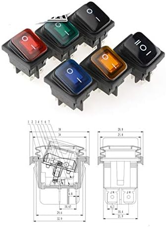 Billenő Kapcsoló KCD4 20A/250V 4 Pin DPST IP67 Zárt, Vízálló Rocker Kapcsoló, LED 12V 24V 110V, 220V 30x22 (Szín : Fehér, Méret : 4 Pin)