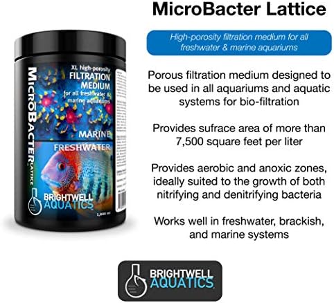 Brightwell Vízi MicroBacter Rács Közepes – Porózus Biológiai Szűrés Közepes használata Édesvízi, Ültetett, Sós, Akváriumok, Rendszerek,