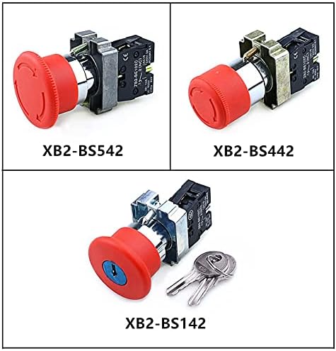 GANYUU XB2-BS142 XB2-BS442 XB2-BS542 1NC gomb vészleállító Rotary nyomógomb kapcsoló 2 pozícióban Zár 22mm gomba fej gombra