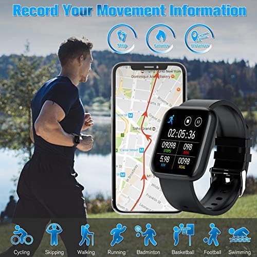 Amokeoo Smart Óra,Fitness Órát Tevékenység Tracker pulzusszám, Vérnyomás Monitor IP67 Vízálló Bluetooth Android Smartwatch érintőképernyő