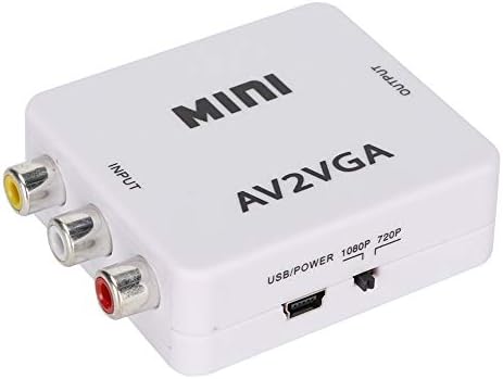 KUIDAMOS Mini VGA Video Converter,480P Mini Kompozit AV-VGA Adapter Digitális AV Többportos Adapter TV SetTop Box Audio Video Converter