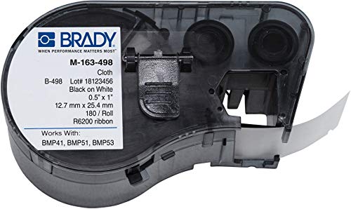 Brady M-163-498 Vinil Ruhával B-498 Fekete, Fehér feliratozógép Patron, 1 Szélesség x 1/2 Magasságát, A BMP51/BMP53 Nyomtatók