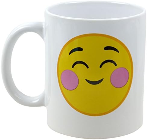 FÚJ Emoji Bögre 6 Minták Smiley-Emoticon Haragos Pír Szív Tea, Kávé Blush