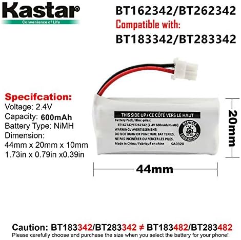 Kastar 2-Pack Akkumulátor Csere Vtech, illetve az AT&T Akkumulátor BT-162342 BT-1623421 BT-166342 BT-262342 BT-266342 BT-183342