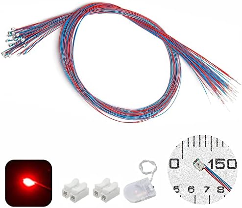 ZZHOB 25PCS Előre Vezetékes 0805 SMD Led(Light Mód: Folyamatos Piros Fény) Mikro LED-Fénykibocsátó Dióda + Csatlakozó & Elemtartó (Piros,