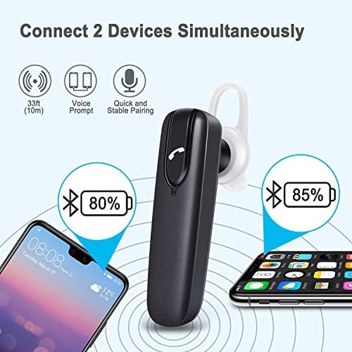 Bluetooth Headset mobiltelefonokhoz,hangvezérlés Vezeték nélküli Headset zajszűrős,Kéz nélküli Bluetooth Fejhallgató Fülhallgató