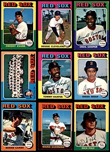 1975 O-Pee-Chee Boston Red Sox Közelében Csapat készen áll a Boston Red Sox (Set) VG/EX+ Red Sox