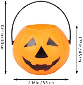 LUOEM 10db Mini Halloween Tök Candy Vödör Kis Műanyag Tök Vödör Gyerekek Csokit vagy Csalunk Táskák a vendégeknek Táblázat Dekorációs