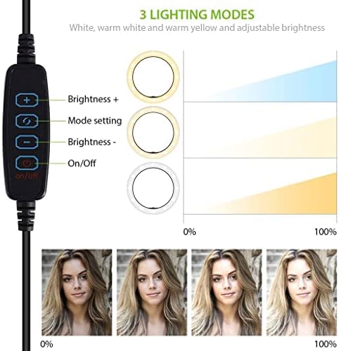 Világos Kereteket Gyűrű Tri-Color Light Kompatibilis A Nokia Asha 502 10 Hüvelykes Távoli Live Stream/Smink/YouTube/TikTok/Video/Forgatás (Szabályozható/Szabályozható)