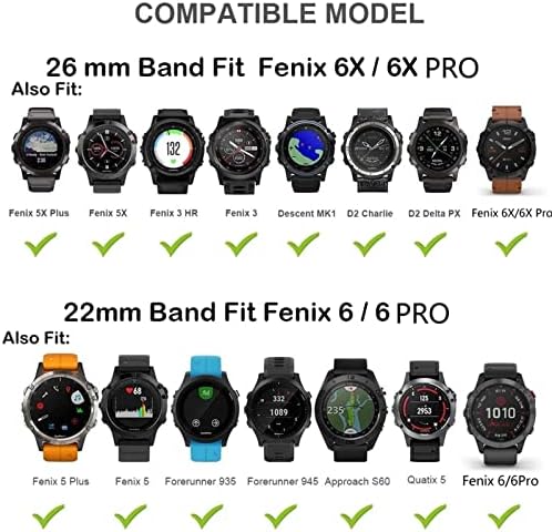 FEHAUK Watchband A Garmin Fenix 6 6X Pro 5 5X Plusz 3HR Zenekar megközelítés S60 S62 3 PULZUSMÉRŐ Óra gyorskioldó Easyfit Csuklópántot