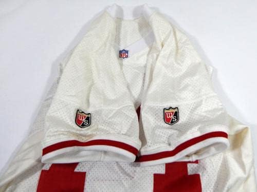 1995-ben a San Francisco 49ers 74 Játék Kiadott Fehér Jersey 52 DP35372 - Aláíratlan NFL Játék Használt Mezek