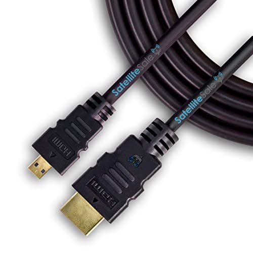 SatelliteSale Digitális 1.4 Mikro HDMI-HDMI Kábel, Univerzális Vezeték 4K/30Hz 10.2 Gbps PVC 2160p Fekete Kábel 3 méter