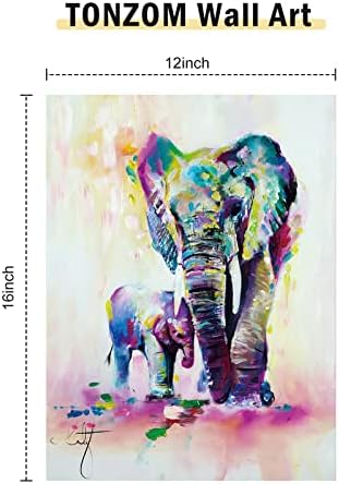 TONZOM Vászon Wall Art a Szoba Decor Keret Elefánt Bébi Elefánt Akvarell