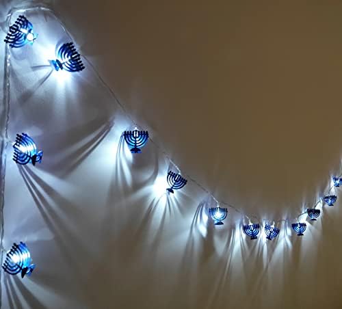 JKQ Hanukai Menóra String Fények 10 Méter 20 Led-ek-a hanuka Dekoratív, Csillogó lámpa elemes Hanuka Fesztivál Gyertyatartót Dekoráció Zsidó