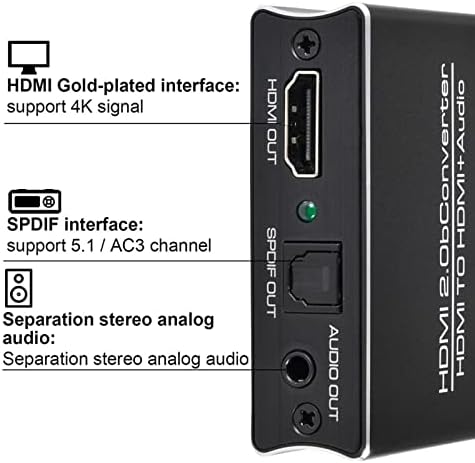 YIISU Hdmi Audio Splitter Verzió 2.0 4K60Ps5 Optikai 5.1 Audio 3.5 Splitter IE2