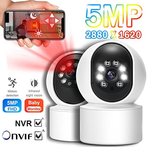 FAN YE 3PCS 5 megapixeles Kamera, WiFi Video Beltéri Biztonsági Haza Baba Monitor IP CCTV Vezeték nélküli Webkamera éjjellátó Okos