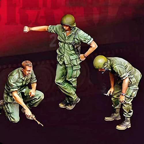 Gl-Haza 1/35 Katonai háborús Téma Vietnami Háború MINKET Páncélos Katonák Vita Harci Terv Gyanta Modell Készlet (3 Fő) Összeszerelt,