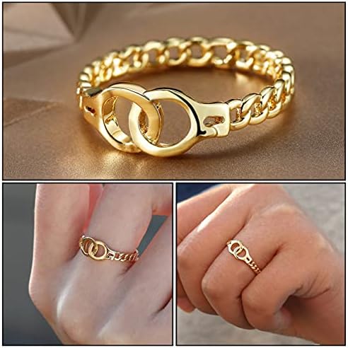 Happyyami Vintage Gyűrű Regény Gyűrű Bilincs Gyűrű, Ékszerek Bilincs Lánc, Gyűrű, Ajándék, Női Gyűrűk