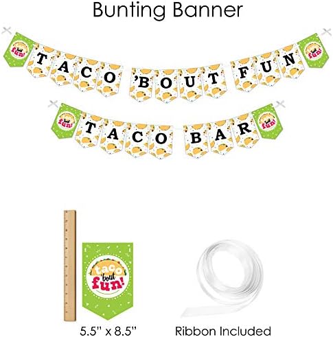 Nagy Dot a Boldogság Taco Lenne Szórakoztató - Mexikói Fiesta Kellékek - Banner Dekoráció Készlet - Fundle Csomag