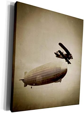 3dRose A Graf Zeppelin Közeledő New York City. - Múzeumi Minőségű Vászon Wrap (cw_77351_1)