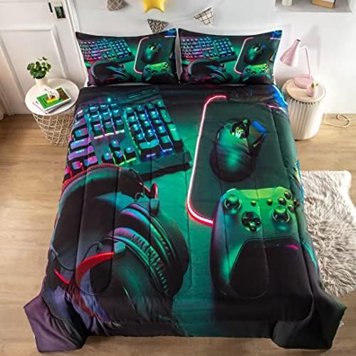 GRAT TIOC Gamer Paplan Szettek a Tini Fiúk,Szerencsejáték Ágynemű Szettek Kettős,Videó, Játék, Ágytakaró,Játék Gamepad Ágy