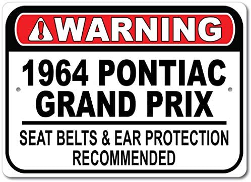 1964 64 Pontiac Grand Prix-biztonsági Öv Ajánlott Gyors Autó Alá, Fém Garázs Tábla, Fali Dekor, GM Autó Jel - 10x14 cm