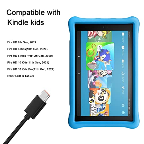 Toxaoii USB C Típusú Gyors Töltő Kábel Kompatibilis a Kindle Fire HD 9 10 11 Generációs,HD 10 Gyerekek Kiadás(2019),HD-8 Plus Gyerekek