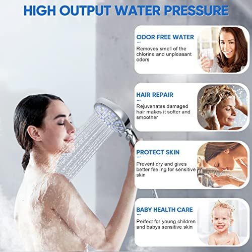 Csere Zuhanyzó Szűrő Kézi zuhanyfej, 3 Csomag 15 Színpadon Szűrő Kemény Víz Távolítsa el a Klór, illetve Káros Anyagokat, Csak Alkalmas