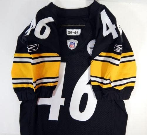 2006 Pittsburgh Steelers Andy Schantz 46 Játék Kibocsátott Fekete Jersey 46 DP21203 - Aláíratlan NFL Játék Használt Mezek