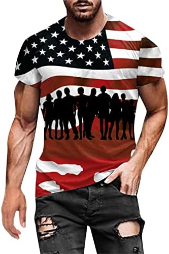 RUIRUILICO Hazafias póló Férfi július 4-én Amerika Zászló Nyári Rövid Ujjú Ing, Kikapcsolódásra Alkalmas Grafikus 3D-s Nyomatok