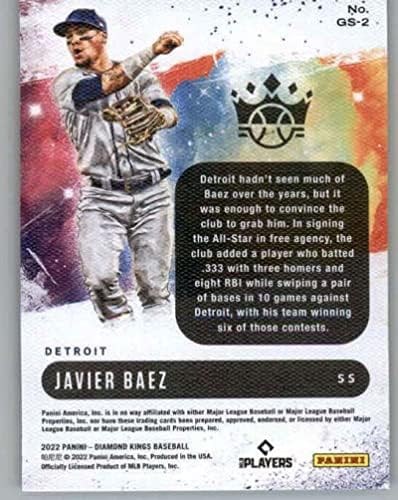 2022 Panini Gyémánt Királyok Galéria Csillagok 2 Javier Baez Detroit Tigers Baseball Trading Card