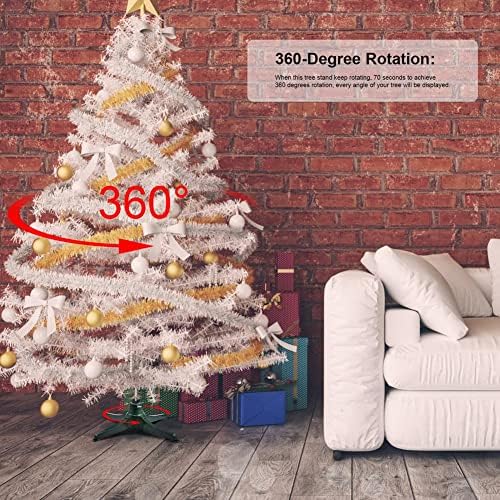 GAVALE Elektromos Forgó karácsonyfa, 3 Állítható Beállítások, 360 Fokos Forgatható, Állítható karácsonyfa tartó Mesterséges karácsonyfa,80cm/31in