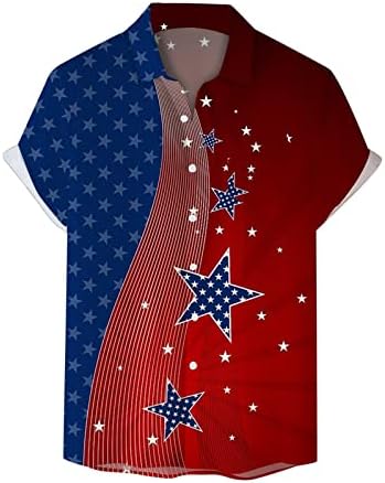 2023 Új Férfi Függetlenség Napja Zászló 3D-s Digitális Nyomtatás Személyre szabott Divat Hajtóka Gomb T-Shirt Póló, Rövid
