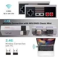 2 Pack Vezeték nélküli Játékvezérlő a NES/SNES/Nintendo Klasszikus Mini Kiadás a 2,4 GHz-es Kap Adaptert, Töltő Kábel