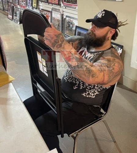 Bray Wyatt Aláírt & Írt Alá Acél Szék WWE Smackdown SZÖVETSÉG Tanú COA - Dedikált Birkózás Kártyák