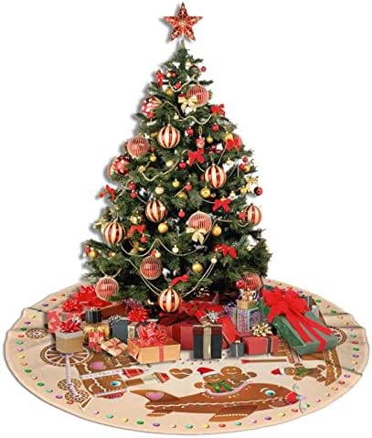 LDOIVYE 48 Vicces Mézeskalács gőzmozdony Gőzös Repülőgép Maroon Nagy karácsonyfa Szoknya, Rusztikus Parasztház Fél karácsonyfa Alátét