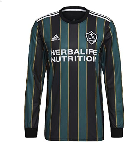 adidas 2021-22 LA Galaxy Hosszú Ujjú El Jersey - Fekete-Tech Zöld