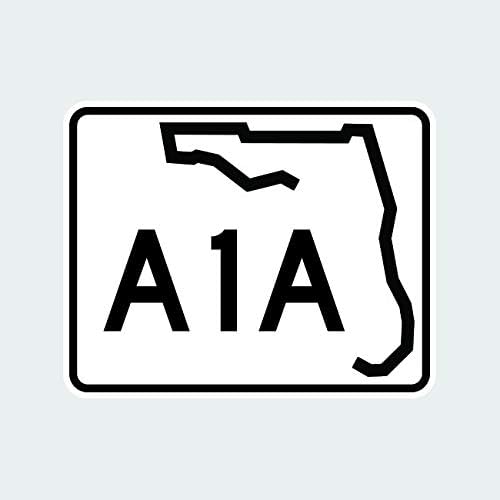fagraphix Florida State Road A1A Jel Matrica, Öntapadó Matrica rv A1A Festői Történelmi Tengerparti Key west 1.25 Széles