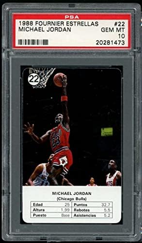 Michael Jordan Kártya 1988 Fournier Estrellas 22 PSA 10