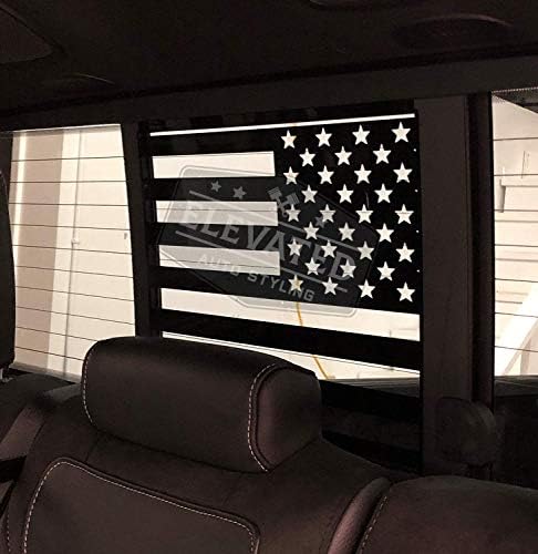 Magas Auto Stílus - Dodge RAM 2019+ Hátsó Középső Ablak Amerikai Zászló Matrica - Made in USA (Egyenes)