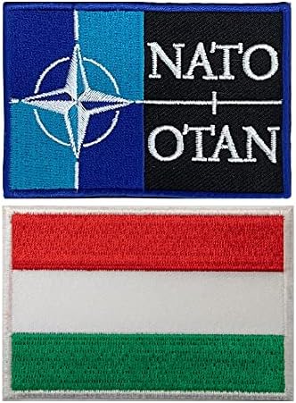 Egy-EGY NATO-Hadsereg Varrni a Javítás + Magyar Zászló Hímzett Javítás, Egyenruha Emblémák, Tengeri Patch Ruha, Ruhák, Karszalagot