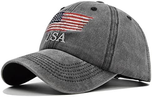 A függetlenség Napja Mosott Distresed Klasszikus Amerikai Zászló USA Leveleket Hímzés Baseball Sapka Traktoros Apa Sapka Kalap
