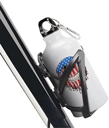 Amerika USA Zászló Mosolygó Arcot Sport Víz Üveg Aluminium Üveg Száját Kulacs Utazási Bögre Fedő Fém Horoggal