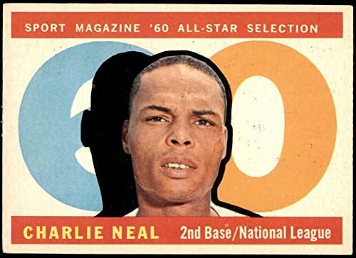 1960 Topps 556 All-Star Charlie Neal Los Angeles Dodgers (Baseball Kártya) EX/MT Dodgers