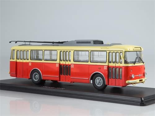 A Start-Skála Modellek Skoda 9TR trolibusz piros-Bézs 1/43 ABS Teherautó Előre elkészített Modell